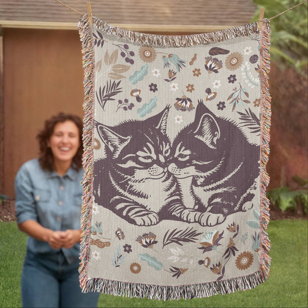 Snuggling Kitties - Woven Blanket-Buy Finer Things