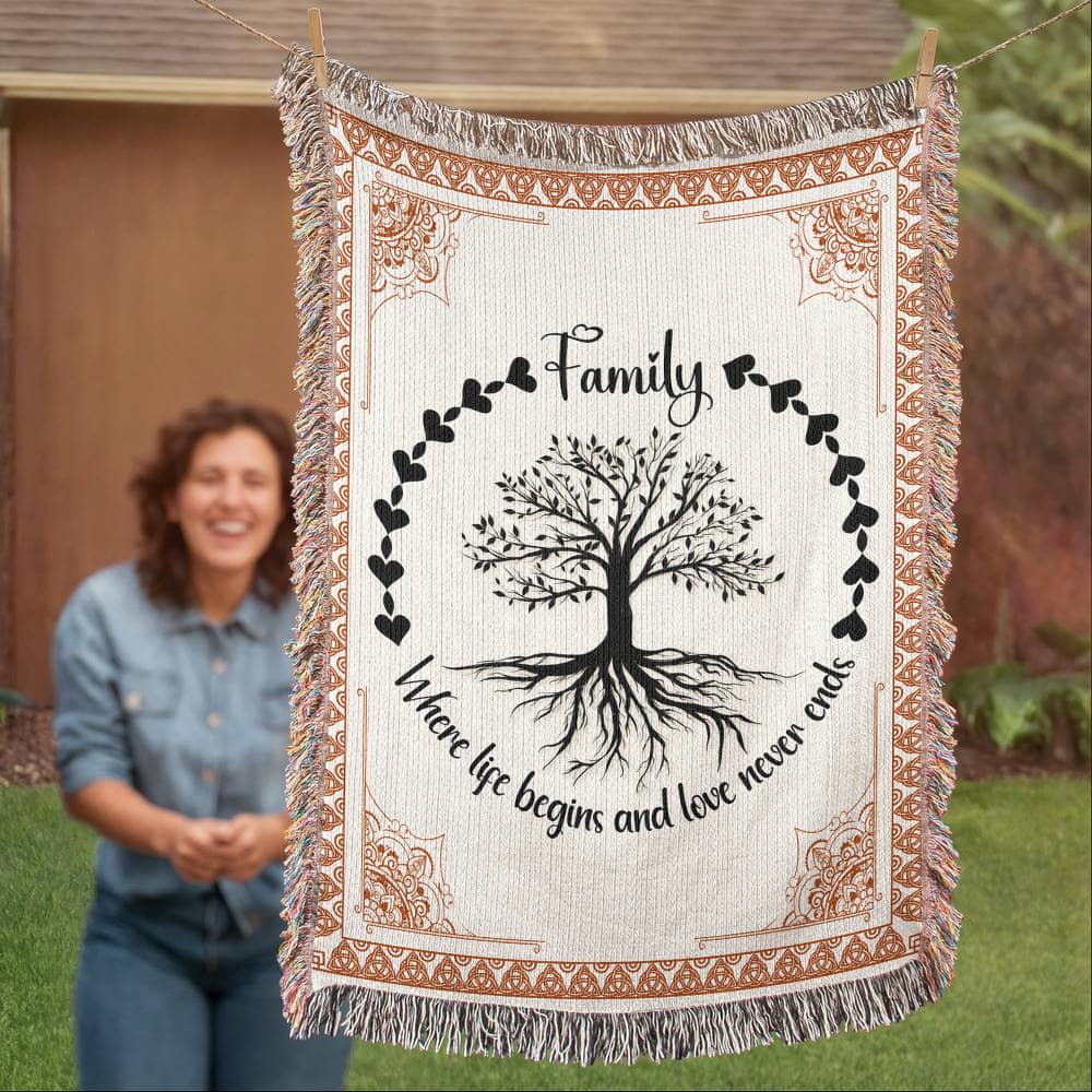 Family Roots, Celtic Tree Woven Blanket-Buy Finer Things