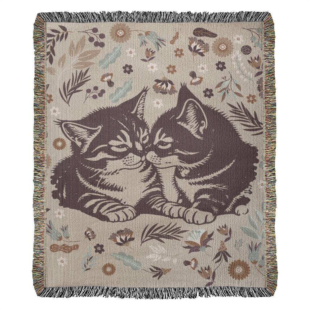 Snuggling Kitties - Woven Blanket-Buy Finer Things