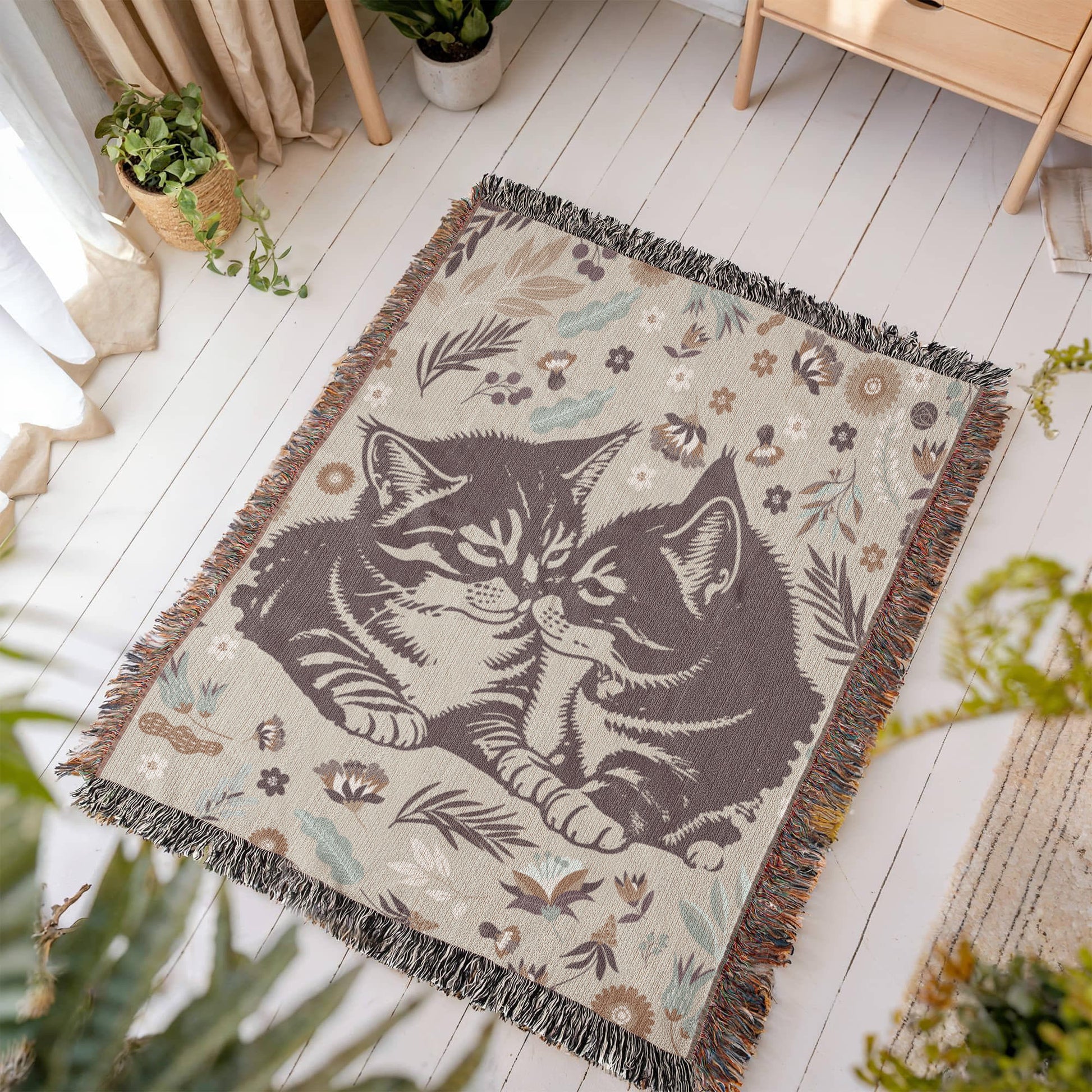 Snuggling Kitties - Woven Blanket-Buy Finer Things