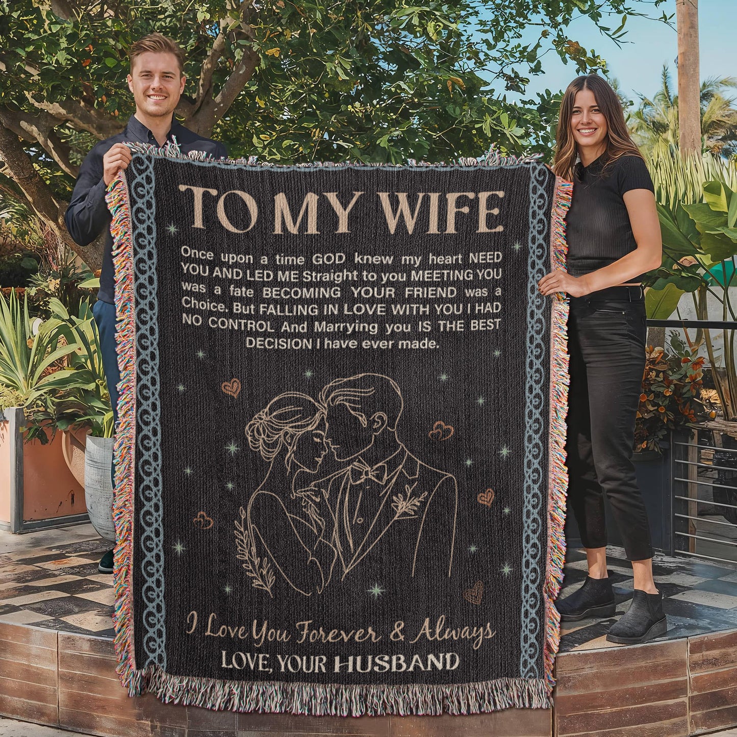 To My Wife - Heirloom Woven Blanket-Buy Finer Things