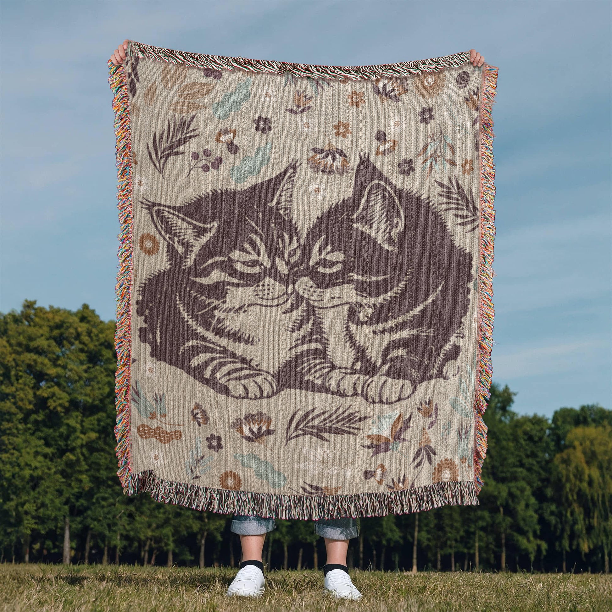 Snuggling Kitties - Woven Blanket-Buy Finer Things