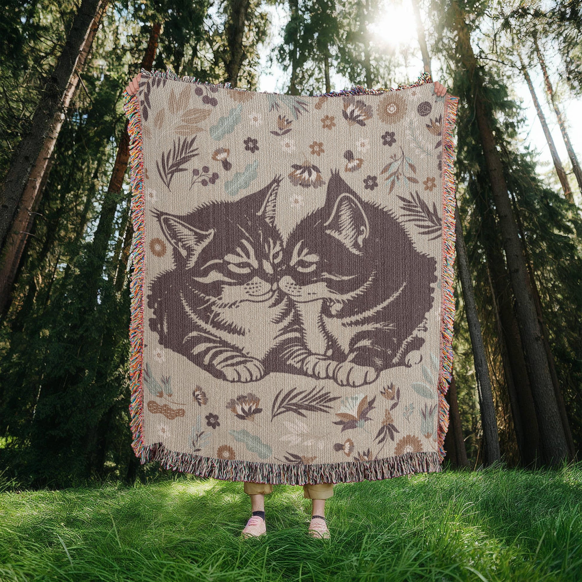 Snuggling Kitties - Woven Blanket-Buy Finer Things