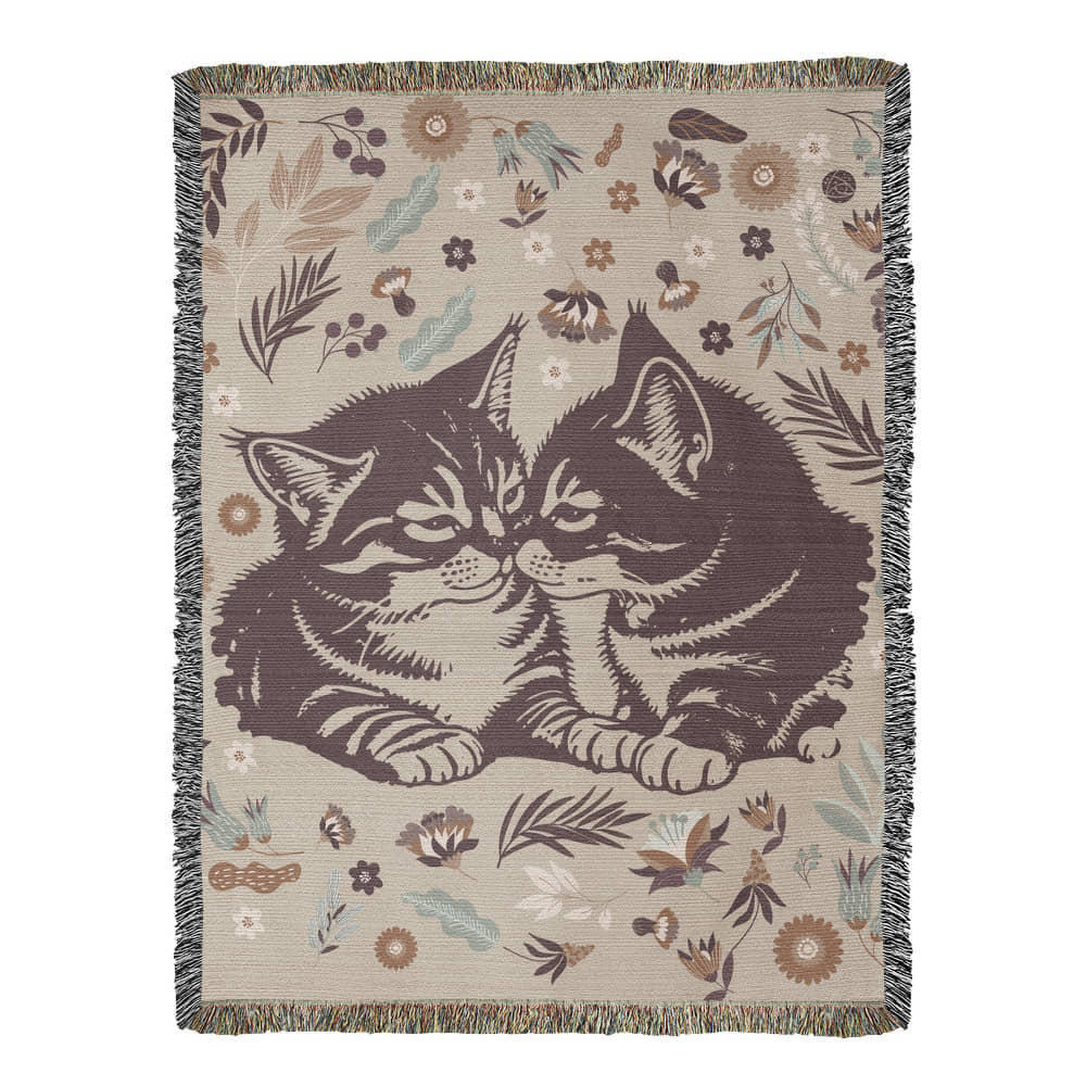 Snuggling Kitties - Woven Blanket-Buy Finer Things