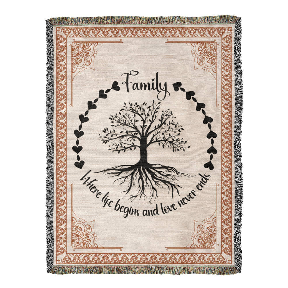 Family Roots, Celtic Tree Woven Blanket-Buy Finer Things